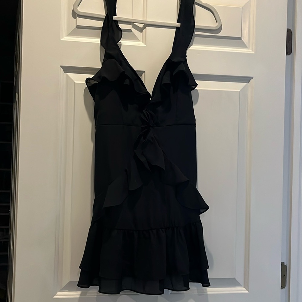 Black ruffle dress